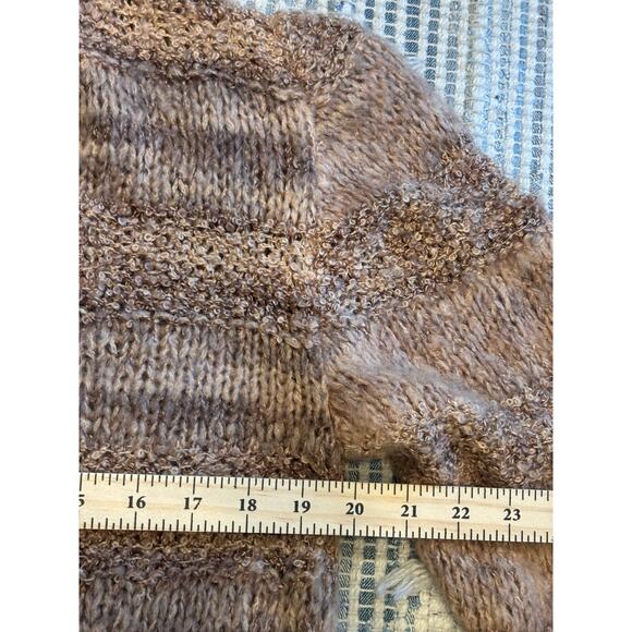 Vintage 80s Knit Cardigan The Broadway Made in Italy Wool Blend Ombre Women's L - Picture 6 of 8